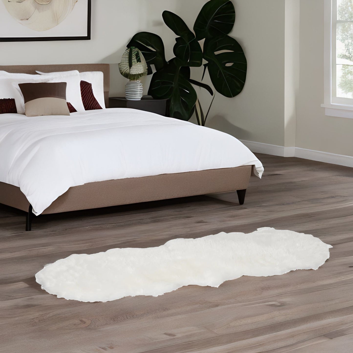 white faux fur rug