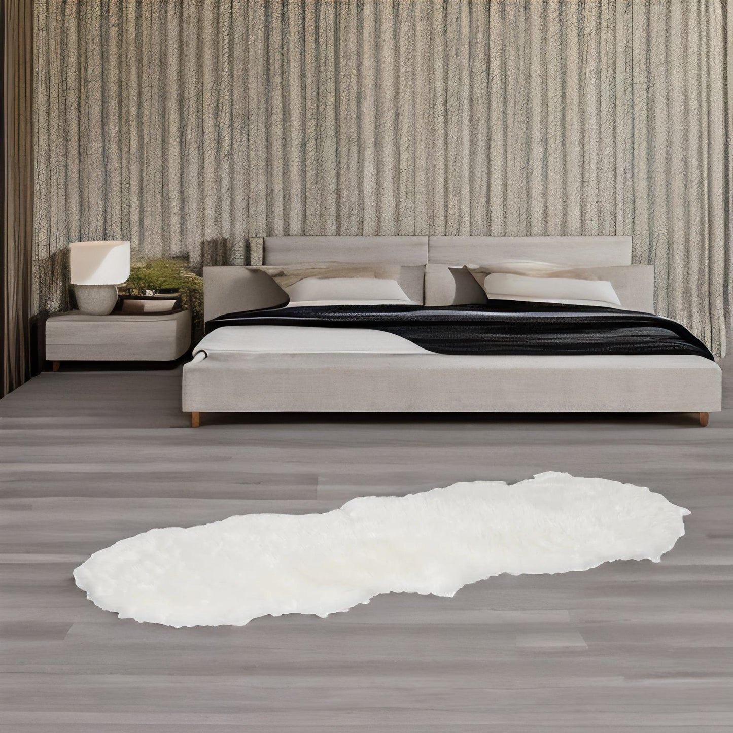 white faux fur rug