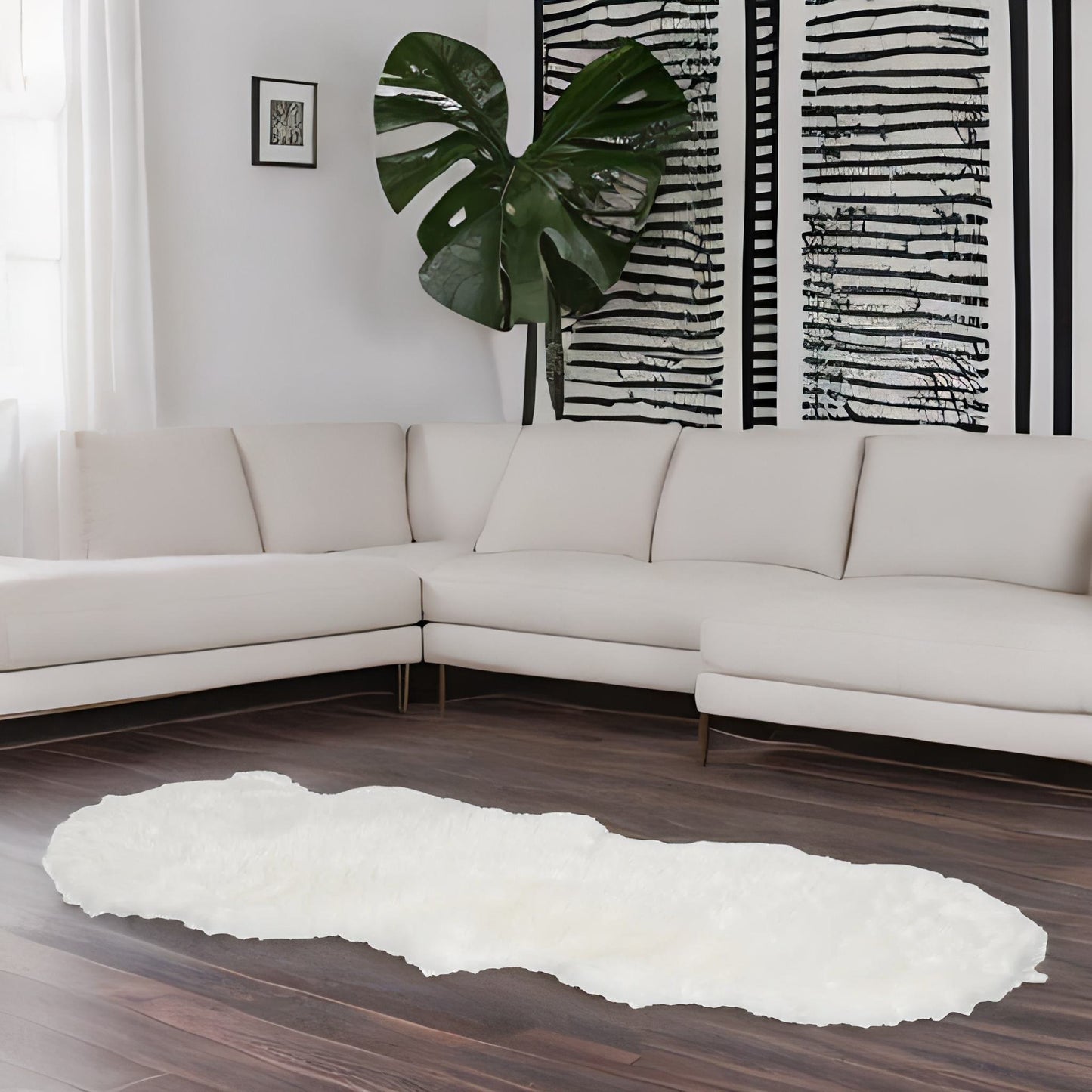 white faux fur rug