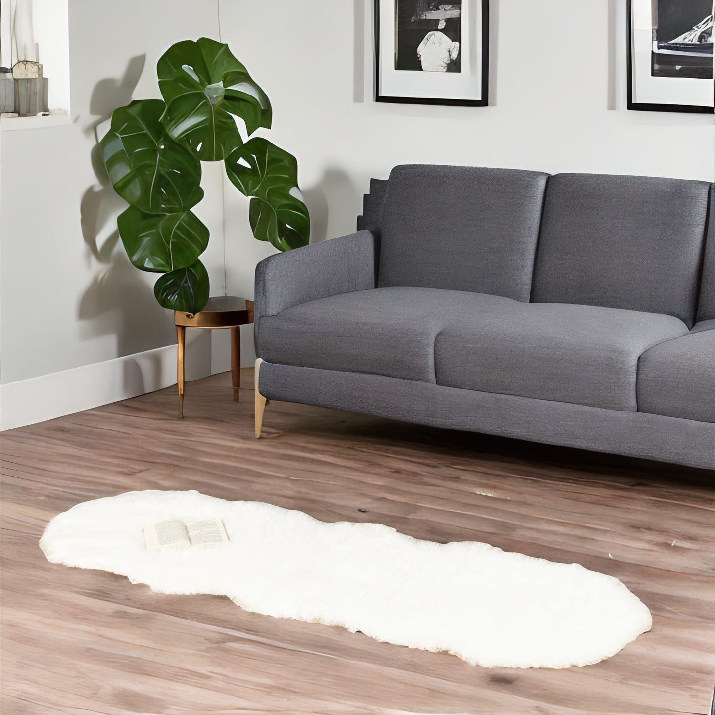 white faux fur rug