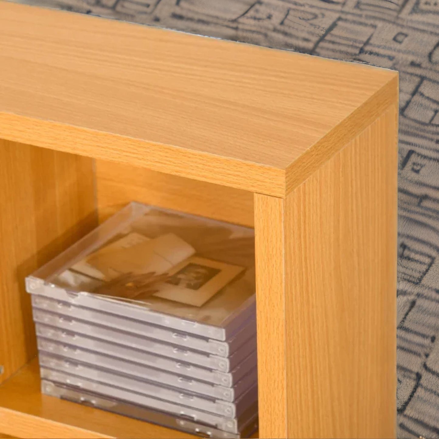 6 tier beech wood bookcase with 24 compartments