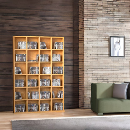 6 Tier Beech Wood Bookcase With 24 Compartments