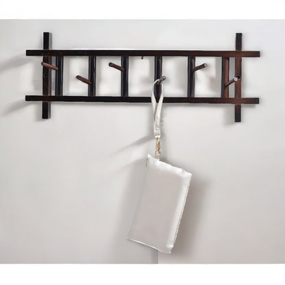 Bamboo Wall Mounted Coat Hooks Rack