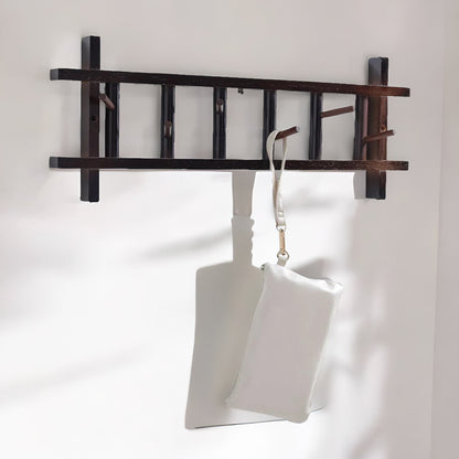 Bamboo Wall Mounted Coat Hooks Rack