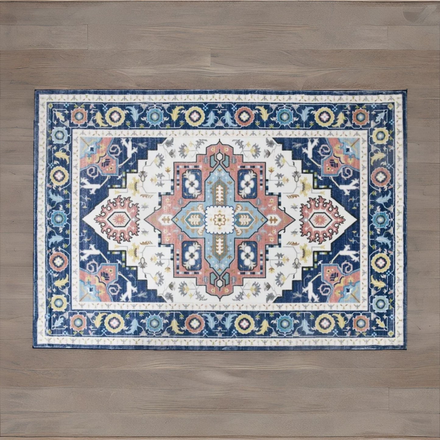 moroccan inspired style blue area rug