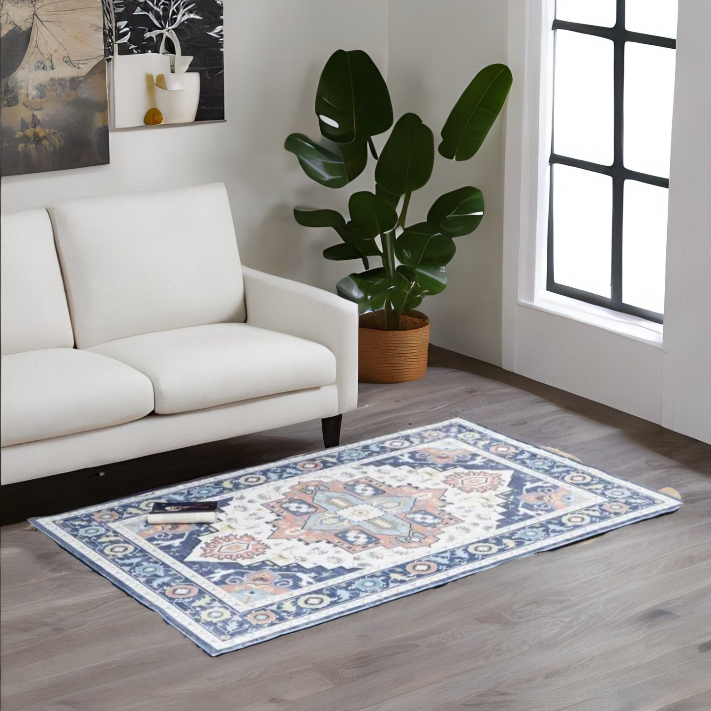 moroccan inspired style blue area rug