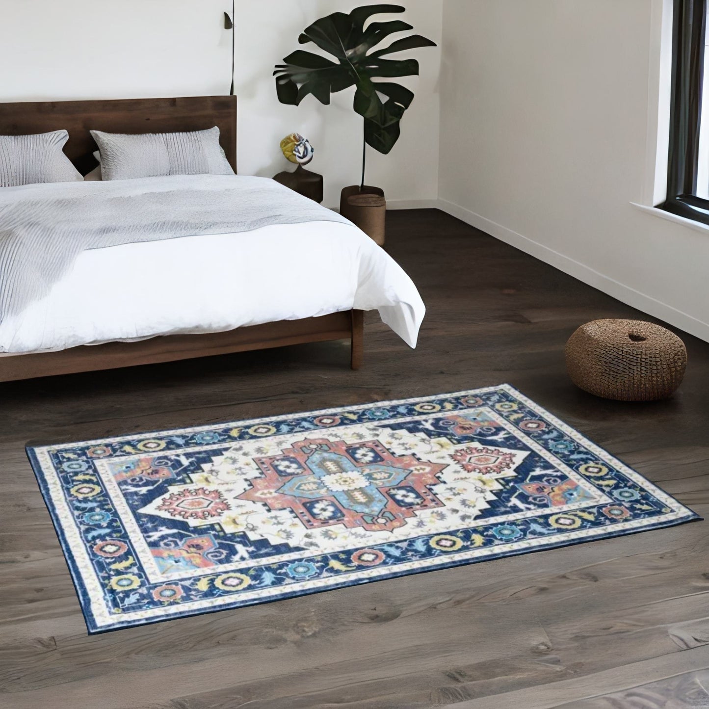 moroccan inspired style blue area rug