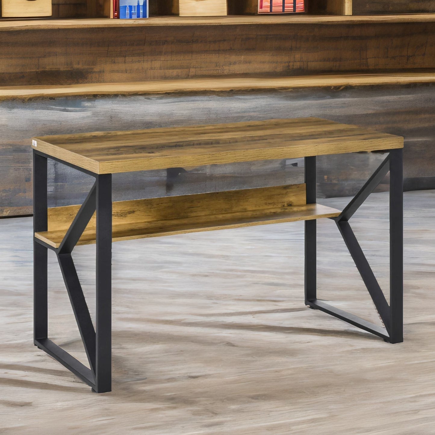 industrial 120cm wide computer desk with metal frame