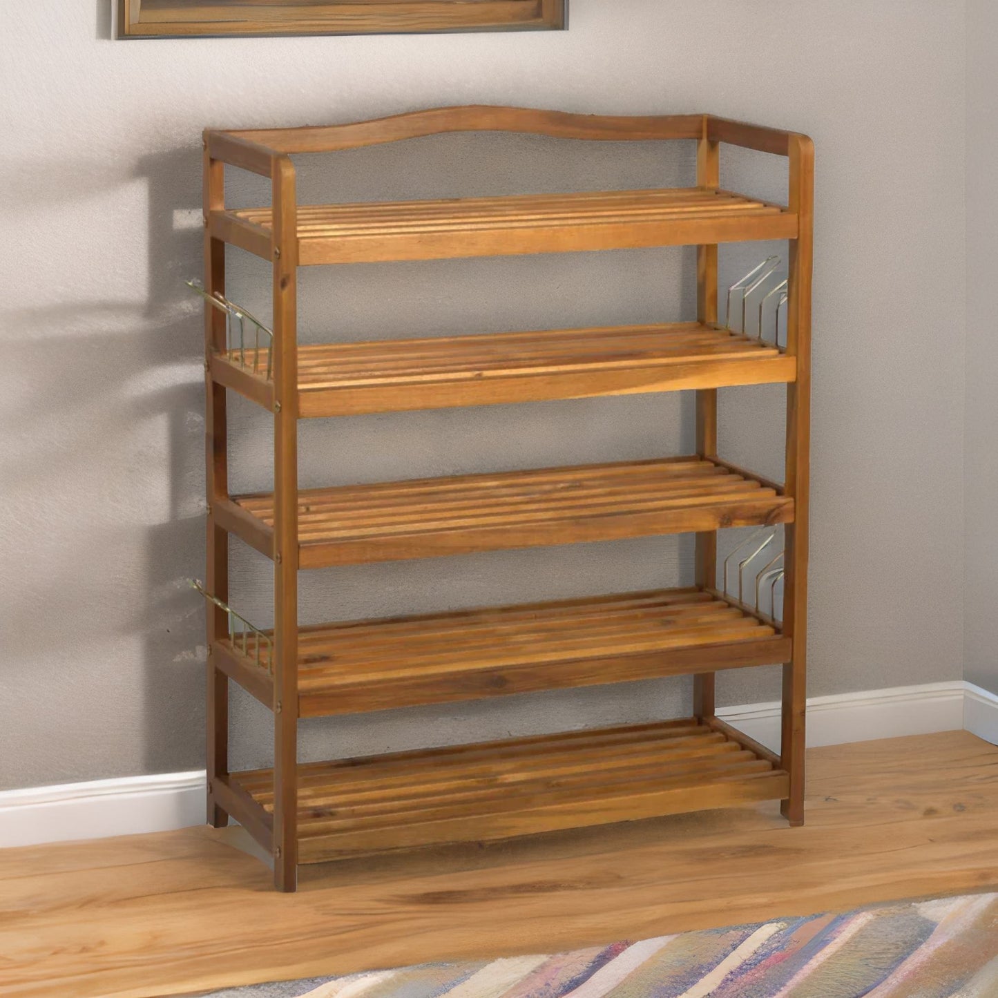 5 tier shoe rack bamboo