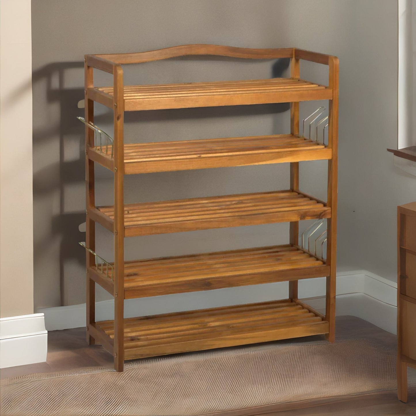 5 tier shoe rack bamboo