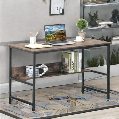 Industrial Rustic 2 Tier Computer Desk