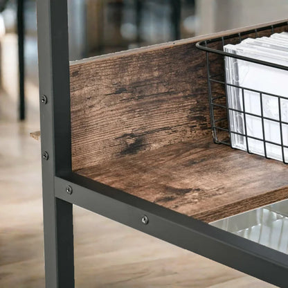 Industrial Rustic 2 Tier Computer Desk