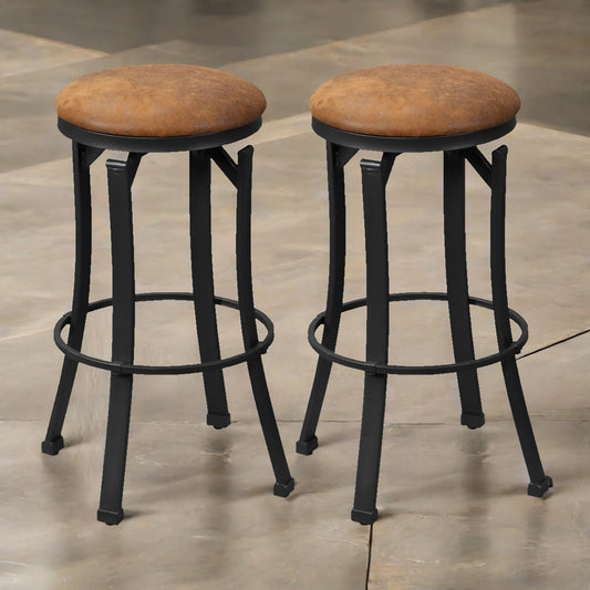 Set Of 2 Industrial Swivel Bar Stools 72.8CM