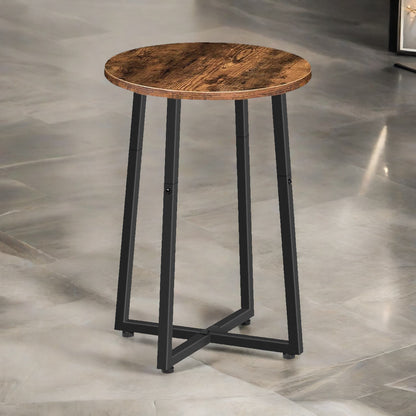 Industrial 55CM Tall Narrow Side Table Rustic Brown