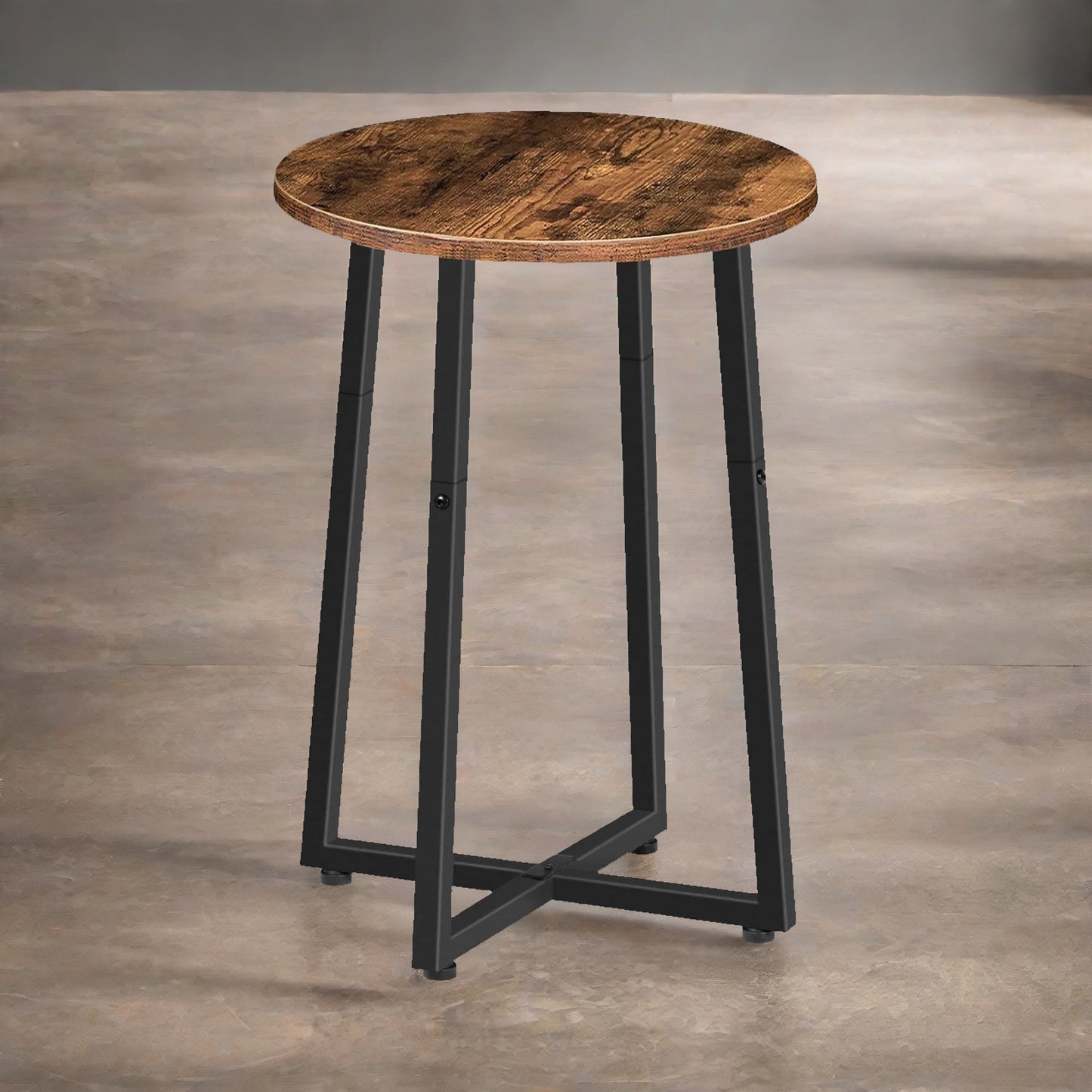 industrial 55cm tall narrow side table rustic brown