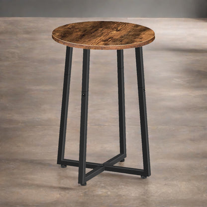 Industrial 55CM Tall Narrow Side Table Rustic Brown