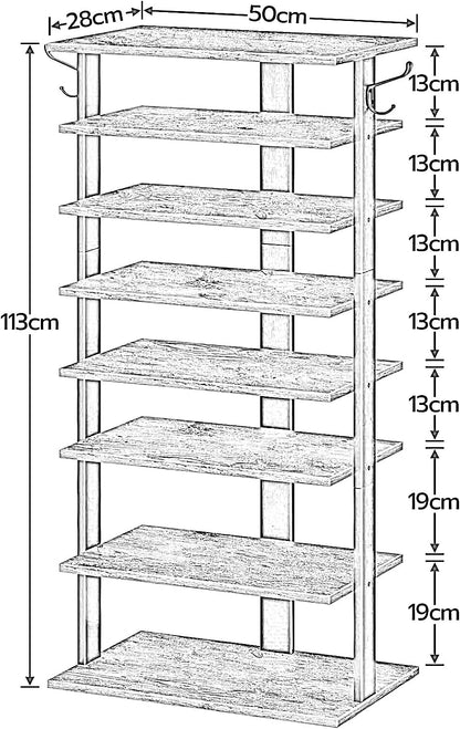 8 Tier Wide Shoe Rack