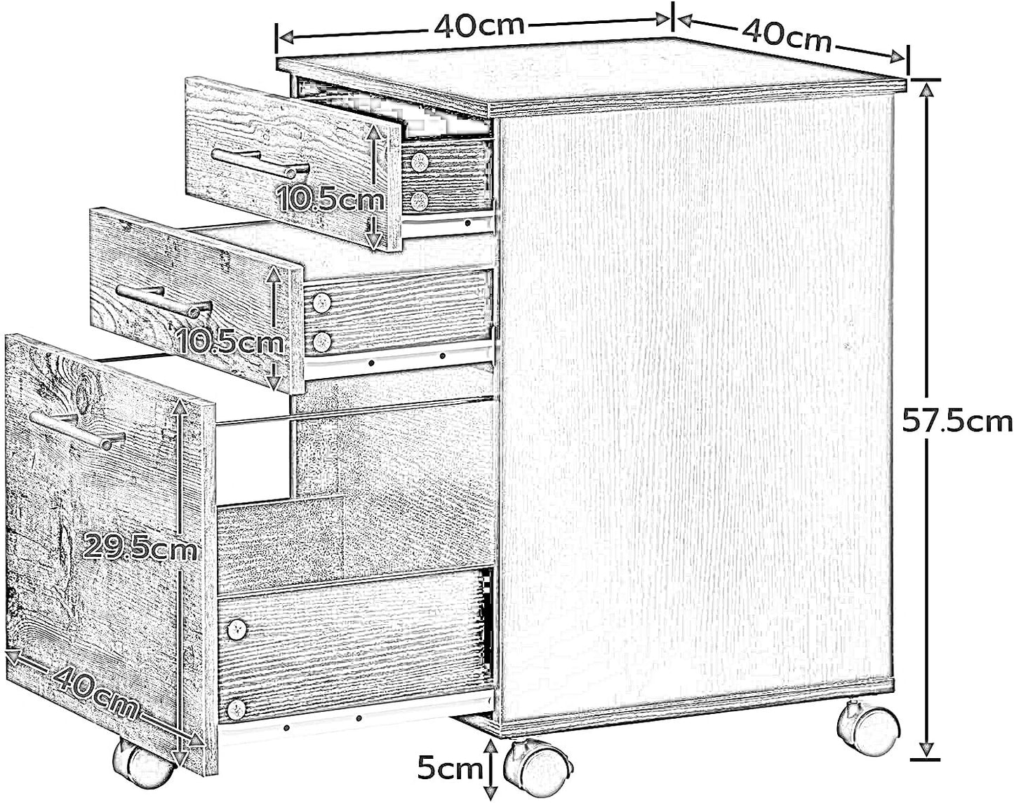 3 drawer filing cabinet