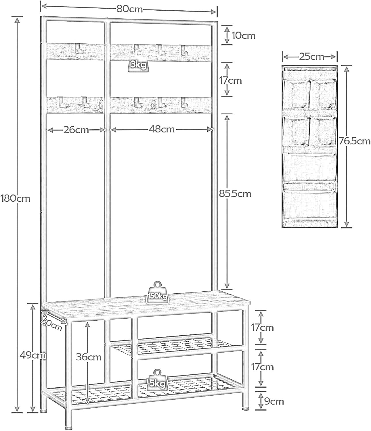 coat rack with shoe storage