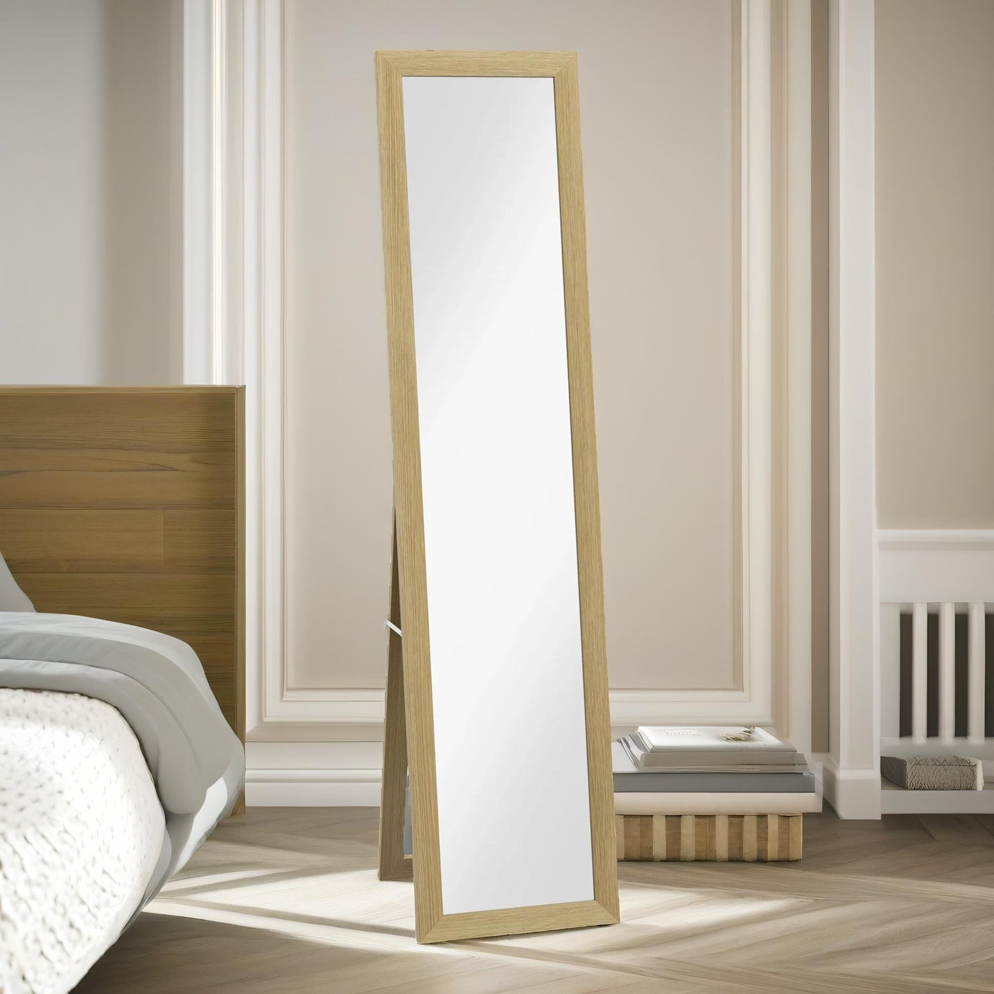 rustic full length mirror freestanding or hanging natural