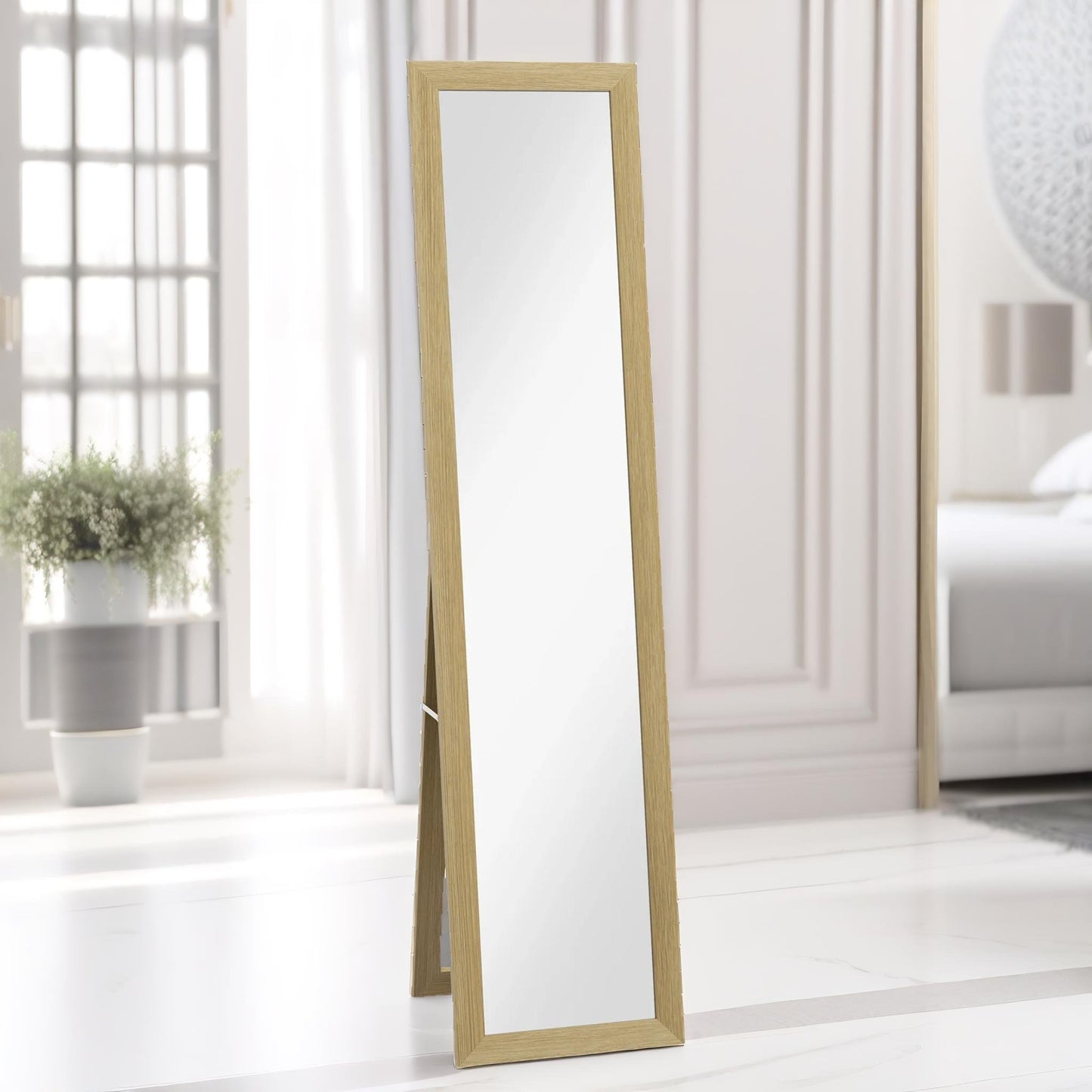 rustic full length mirror freestanding or hanging natural