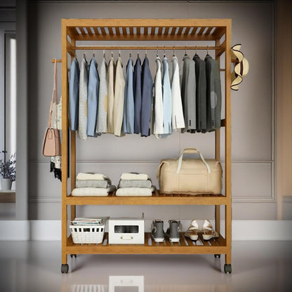 Bamboo 4-in-1 Open Wardrobe With Shoe Rack