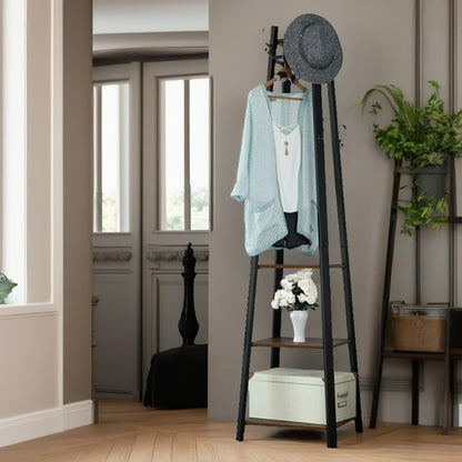 Industrial Coat Stand With 2 Shelves