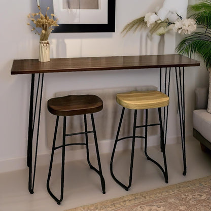 Industrial Console Table With Metal Hairpin Legs