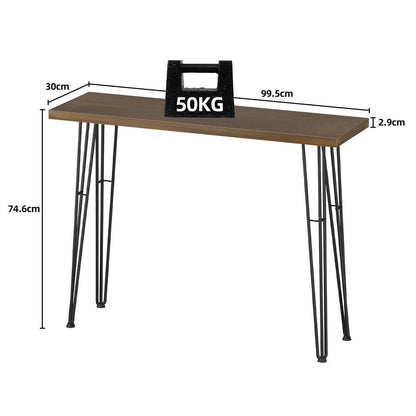 Industrial Console Table With Metal Hairpin Legs