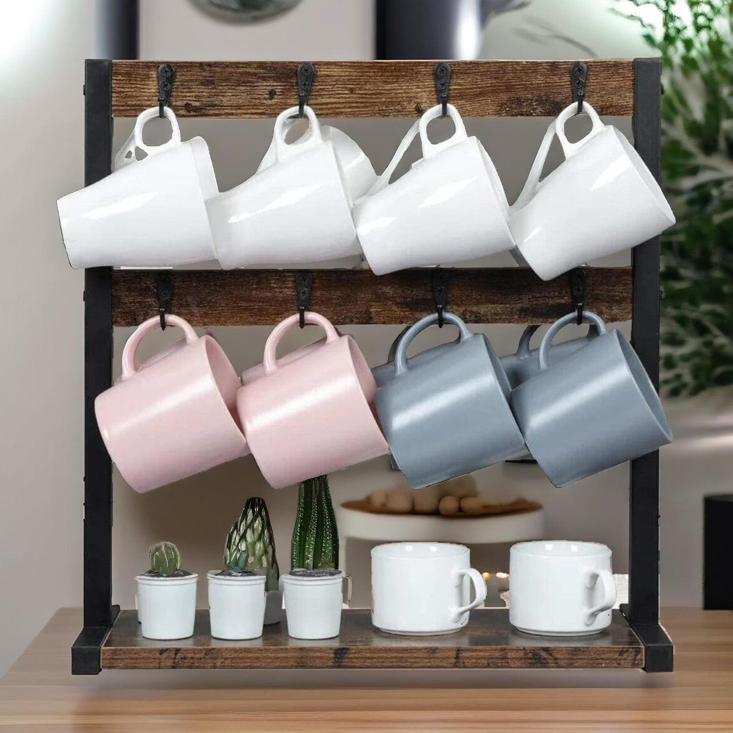 industrial mug holder stand for countertop