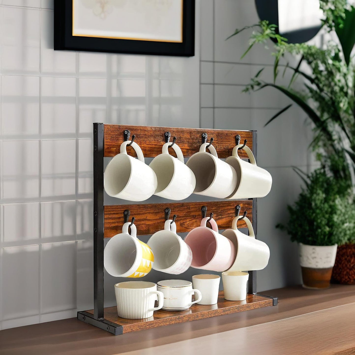 industrial mug holder stand for countertop