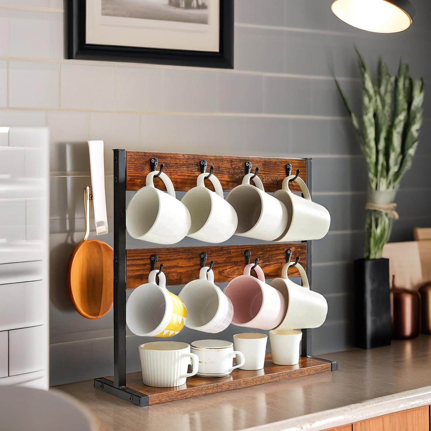 industrial mug holder stand for countertop