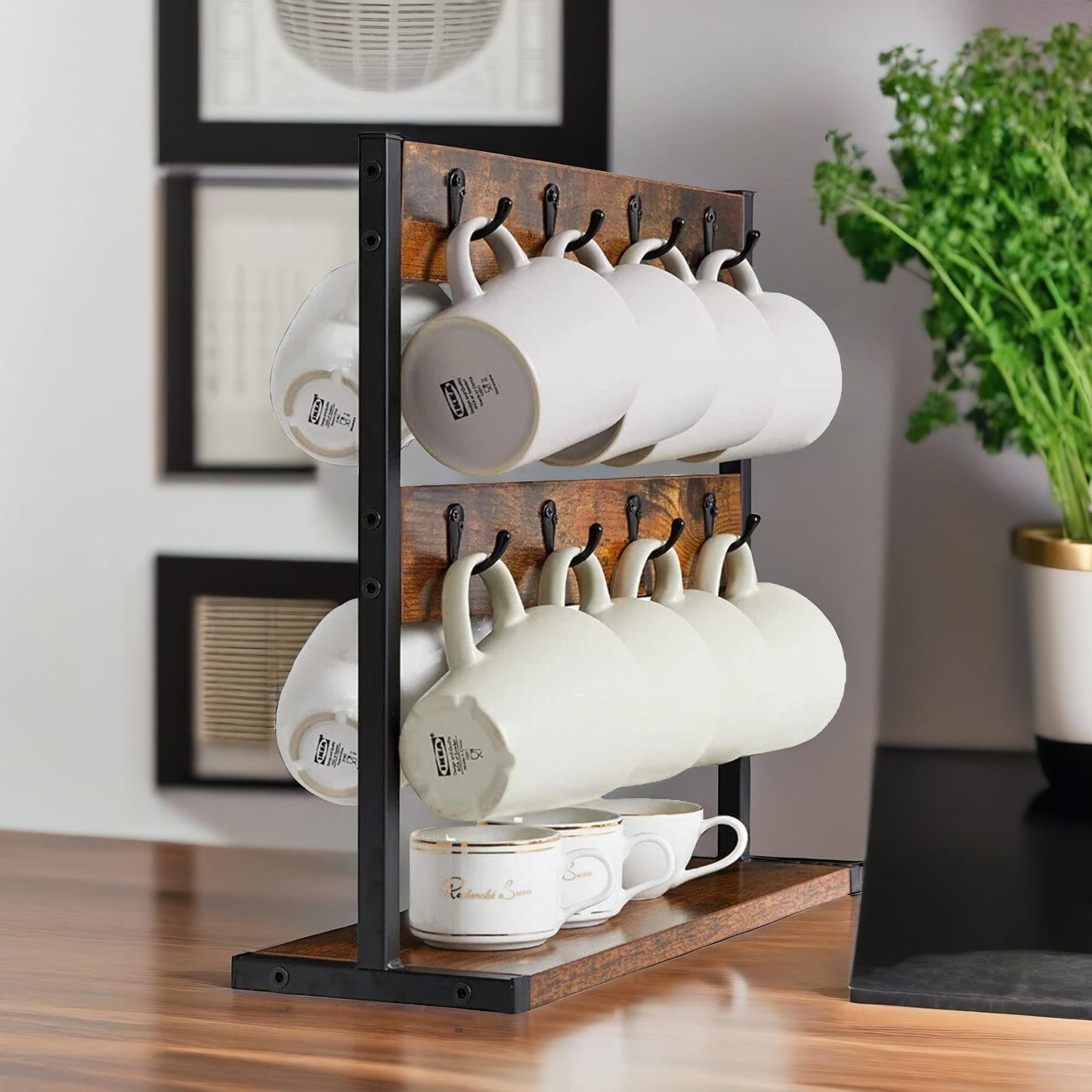 industrial mug holder stand for countertop