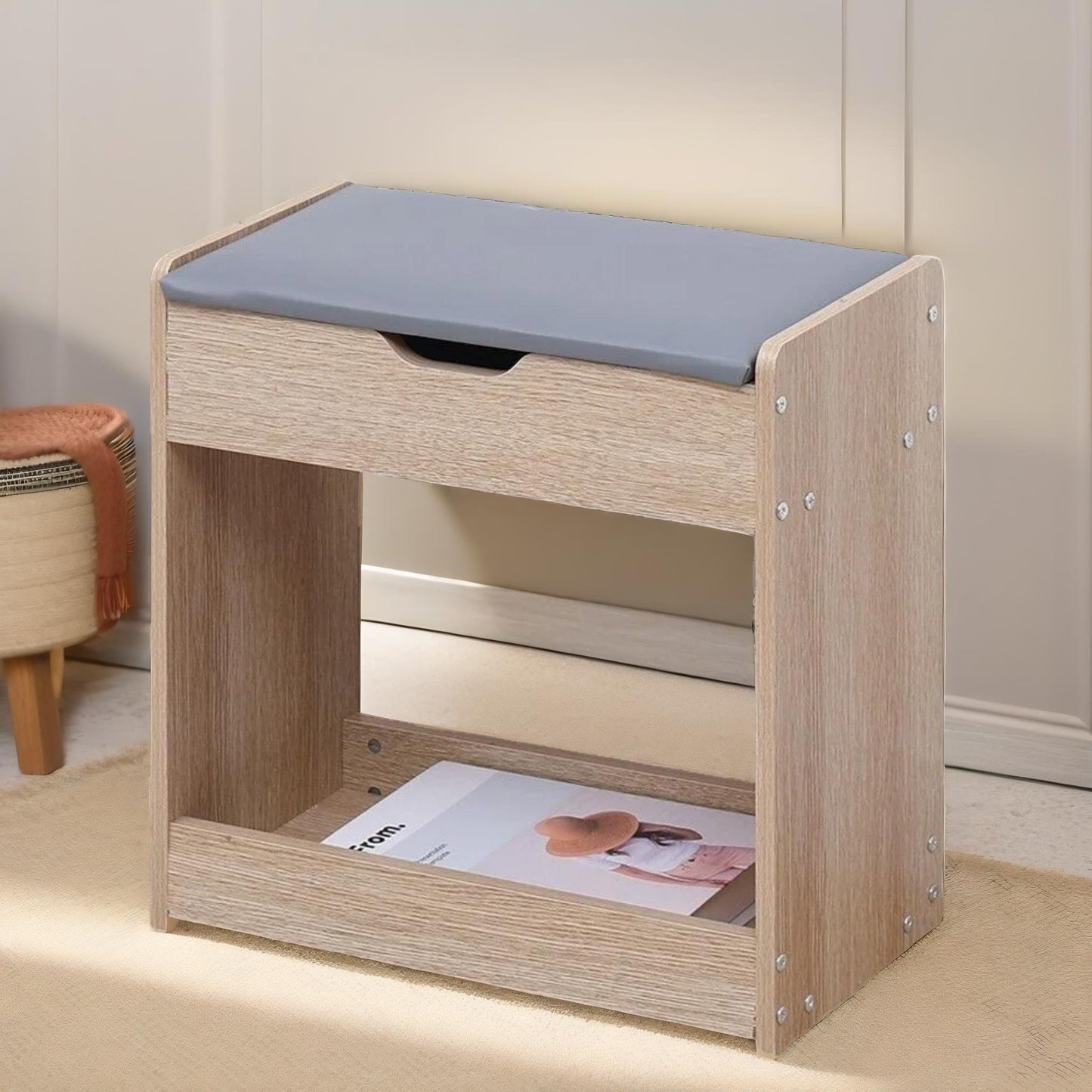 small shoe storage bench with seat & storage