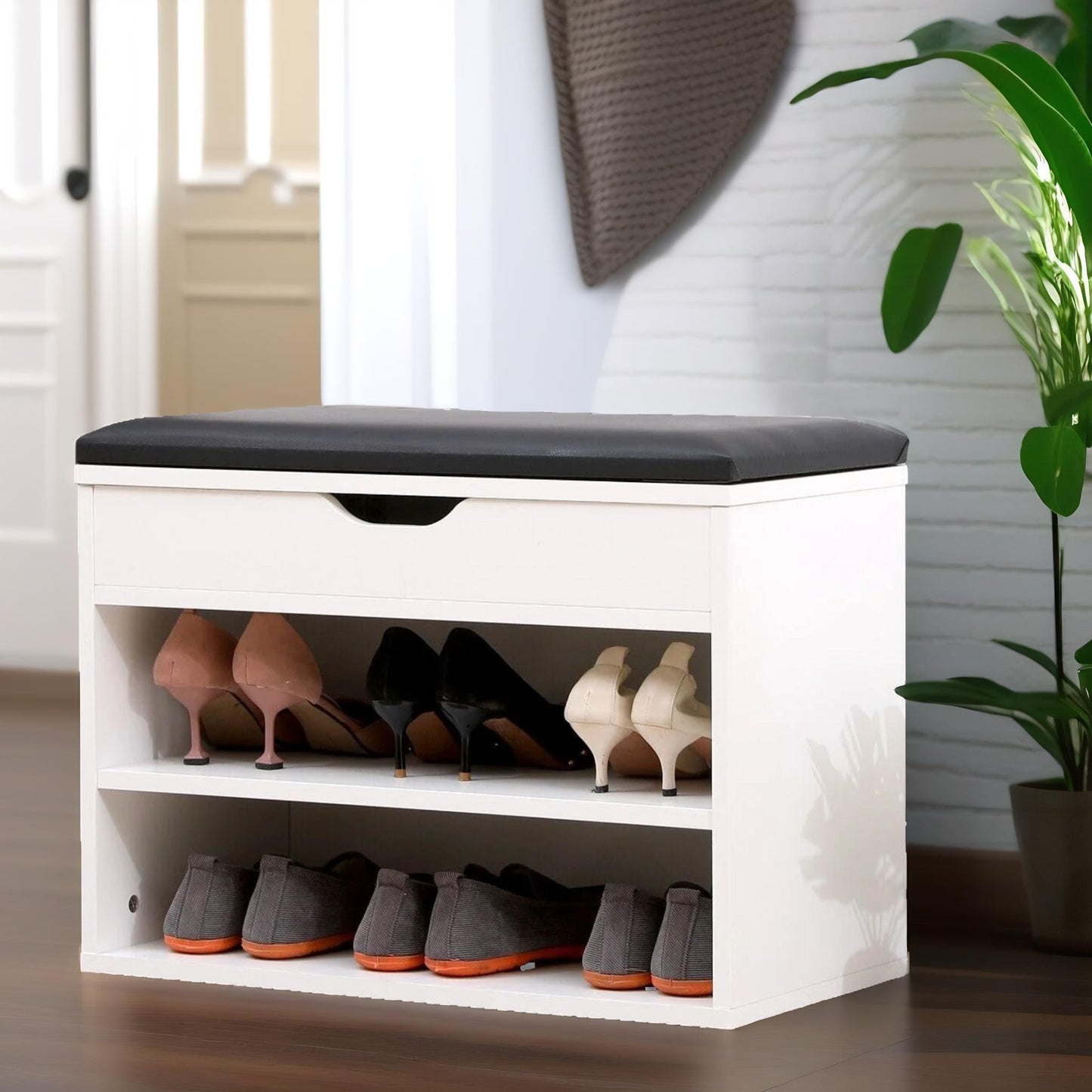 shoe storage bench 60cm white