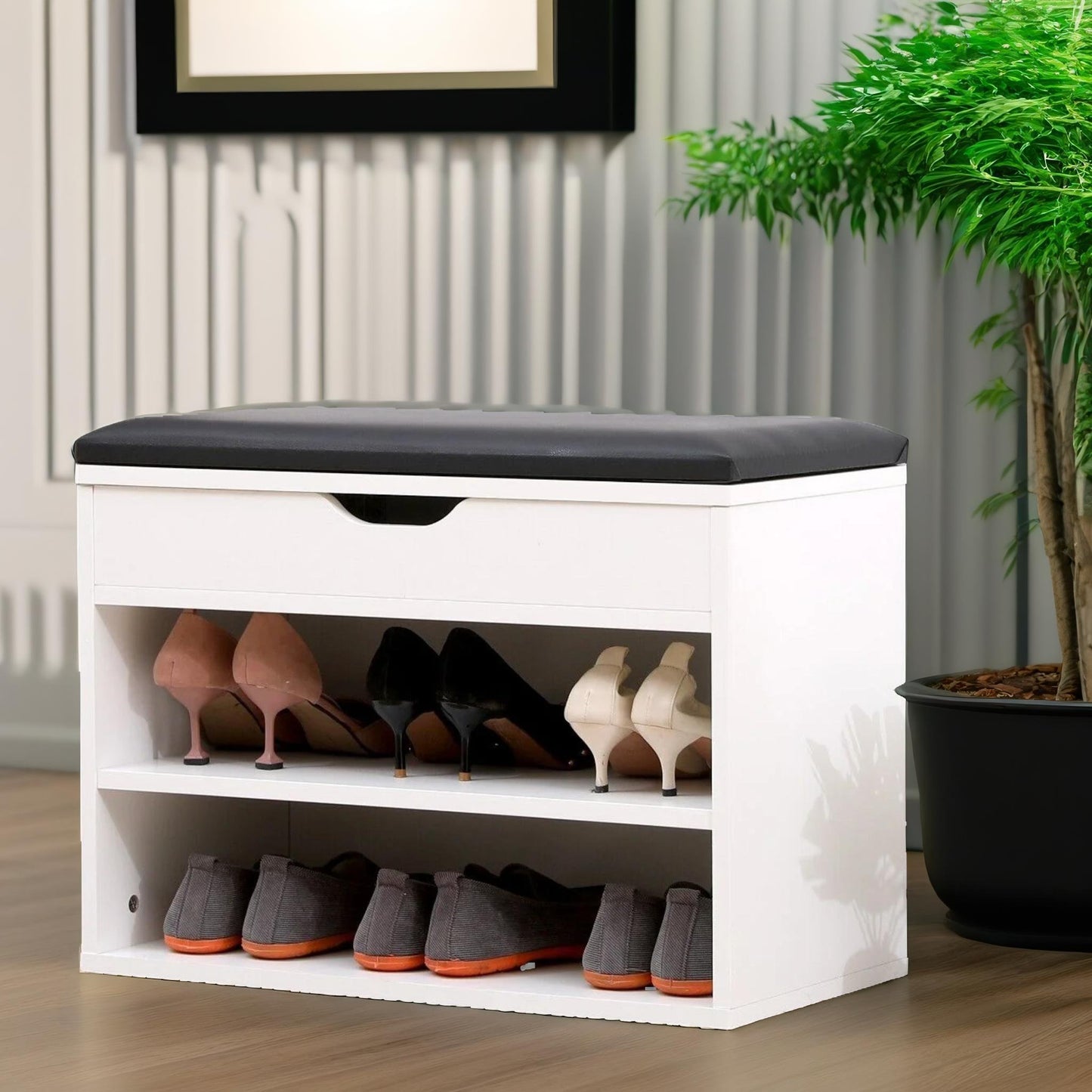 shoe storage bench 60cm white