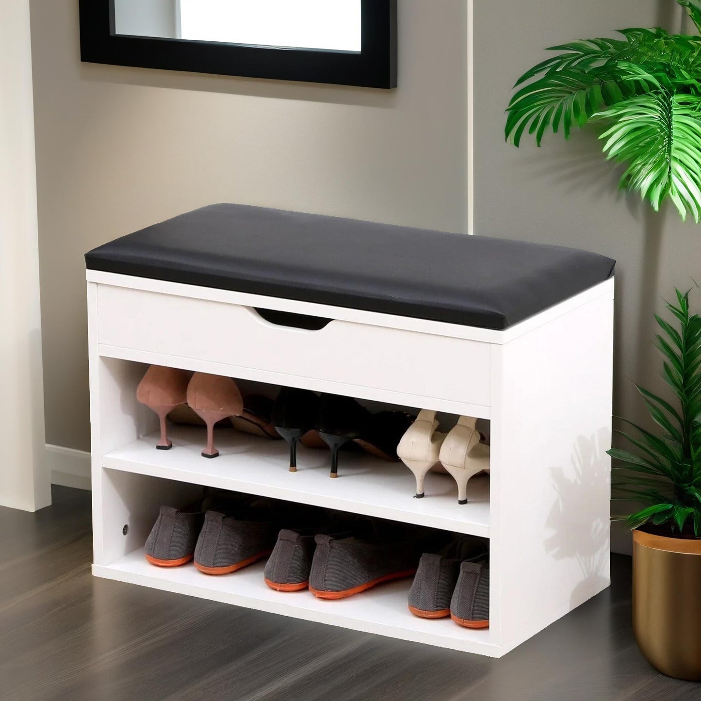 shoe storage bench 60cm white