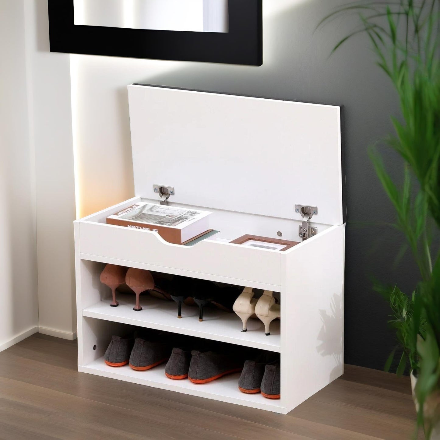 shoe storage bench 60cm white