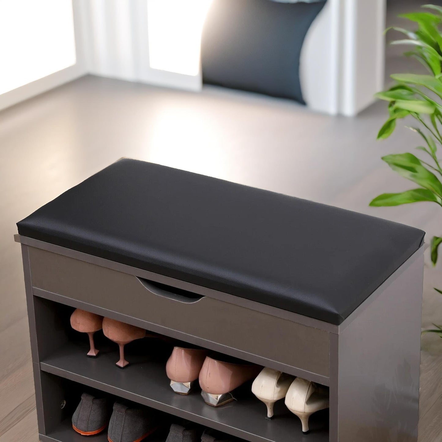 shoe storage bench 60cm grey