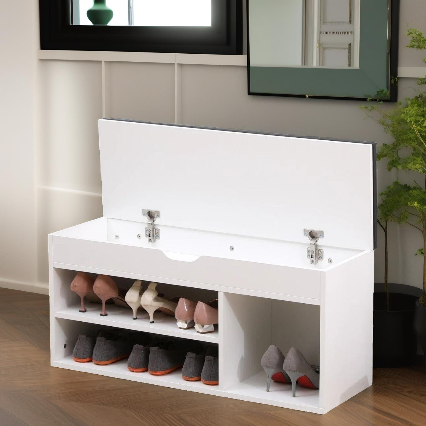 shoe storage bench 90cm white