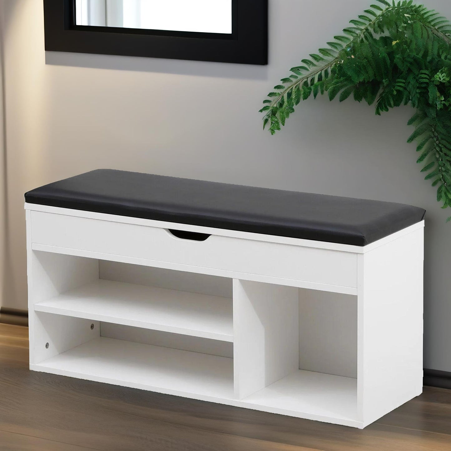 shoe storage bench 90cm white