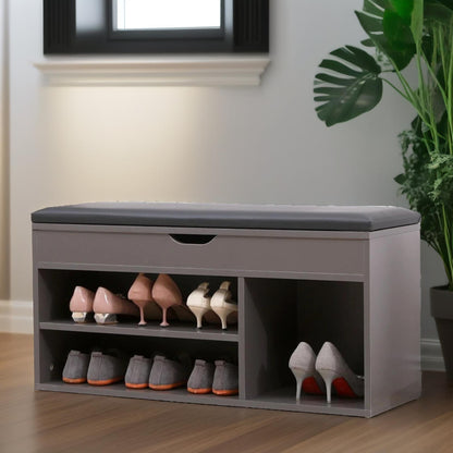 Shoe Storage Bench 90CM Grey