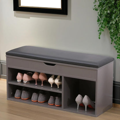 Shoe Storage Bench 90CM Grey