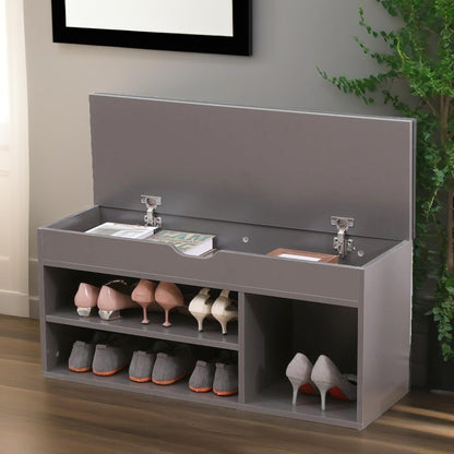 Shoe Storage Bench 90CM Grey