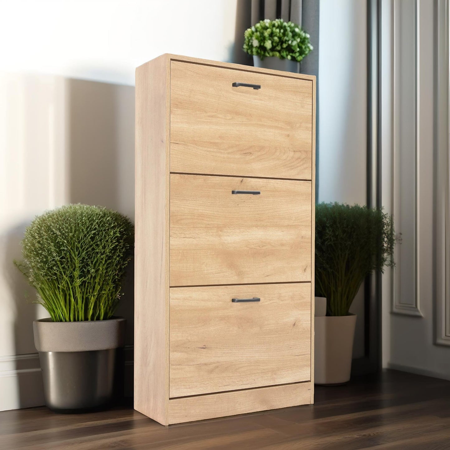 3 drawer shoe storage cabinet pine