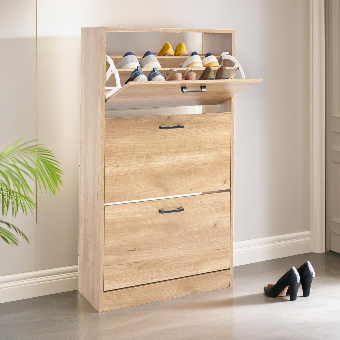 3 drawer shoe storage cabinet pine