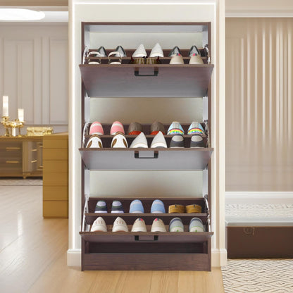 3 Drawer Shoe Storage Cabinet Rustic