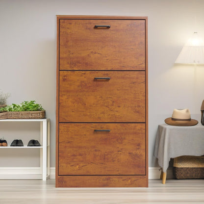 3 Drawer Shoe Storage Cabinet Oak