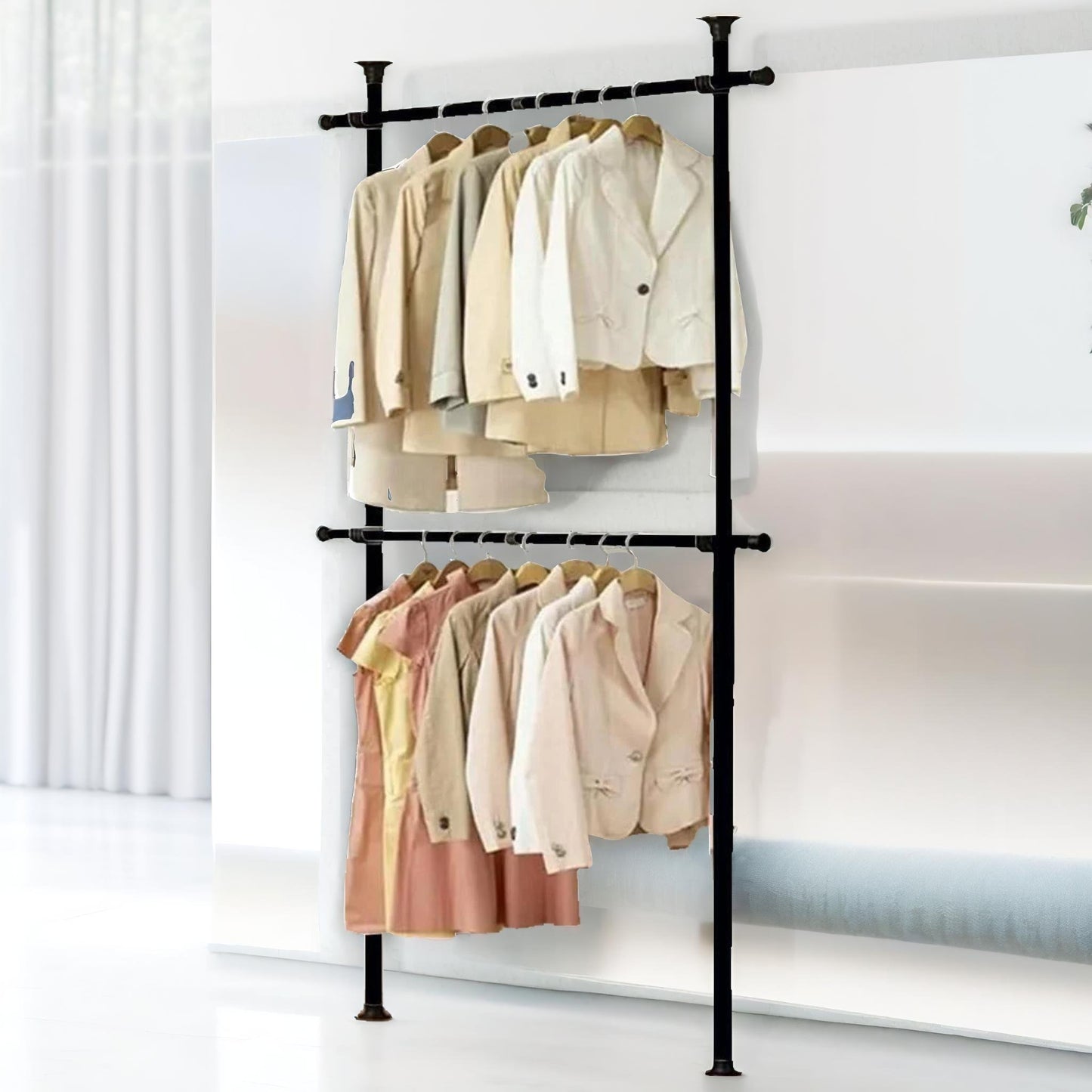 adjustable telescopic heavy duty clothes rail