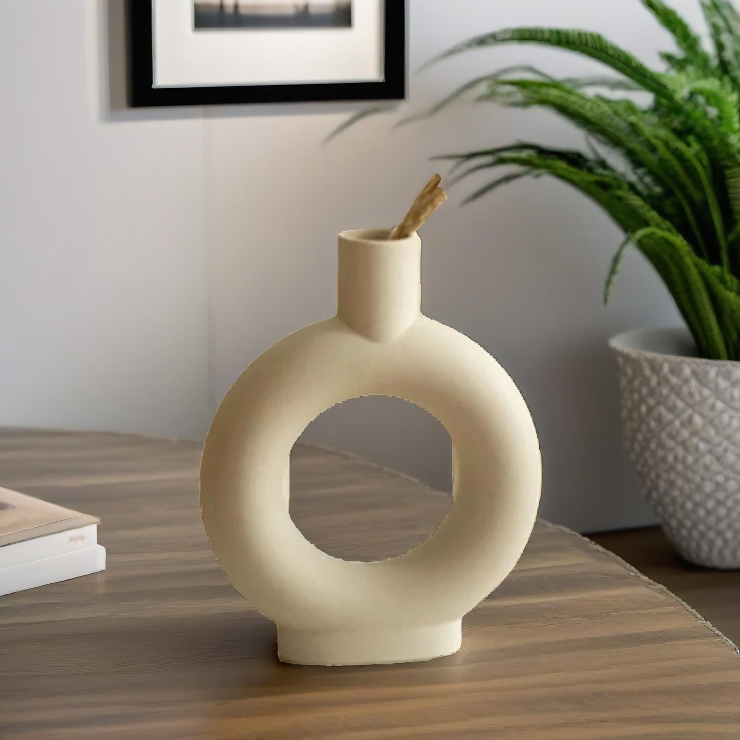 donut round ceramic vase